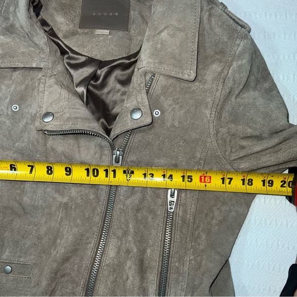 Blank NYC Suede Leather Moto Jacket Size Large Zip Biker - Picture 8 of 10